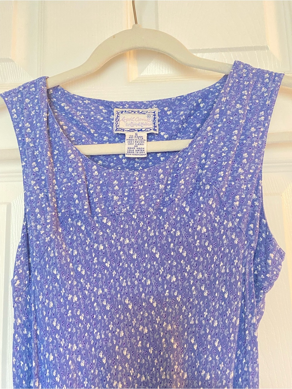 April Cornell Light Blue Floral Maxi Dress